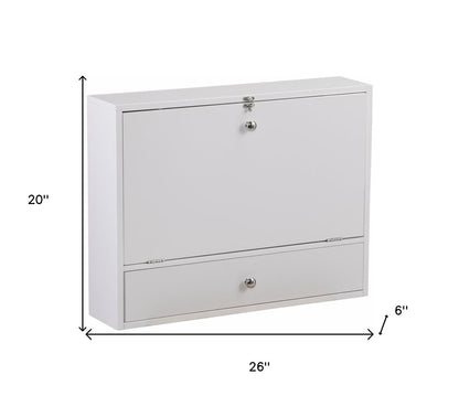 26" White Wall Mounted Floating Desk