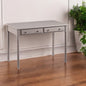 43" Gray Solid Wood Writing Desk With Two Drawers