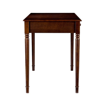 43" Brown Solid Wood Writing Desk With Two Drawers