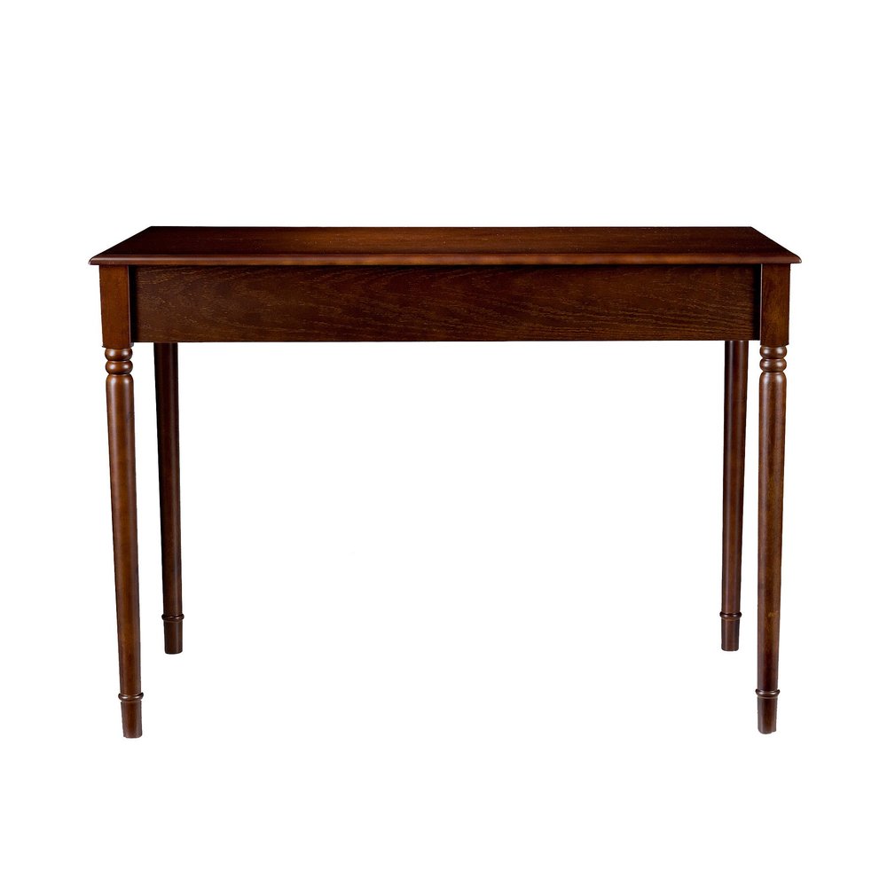 43" Brown Solid Wood Writing Desk With Two Drawers