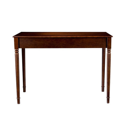 43" Brown Solid Wood Writing Desk With Two Drawers