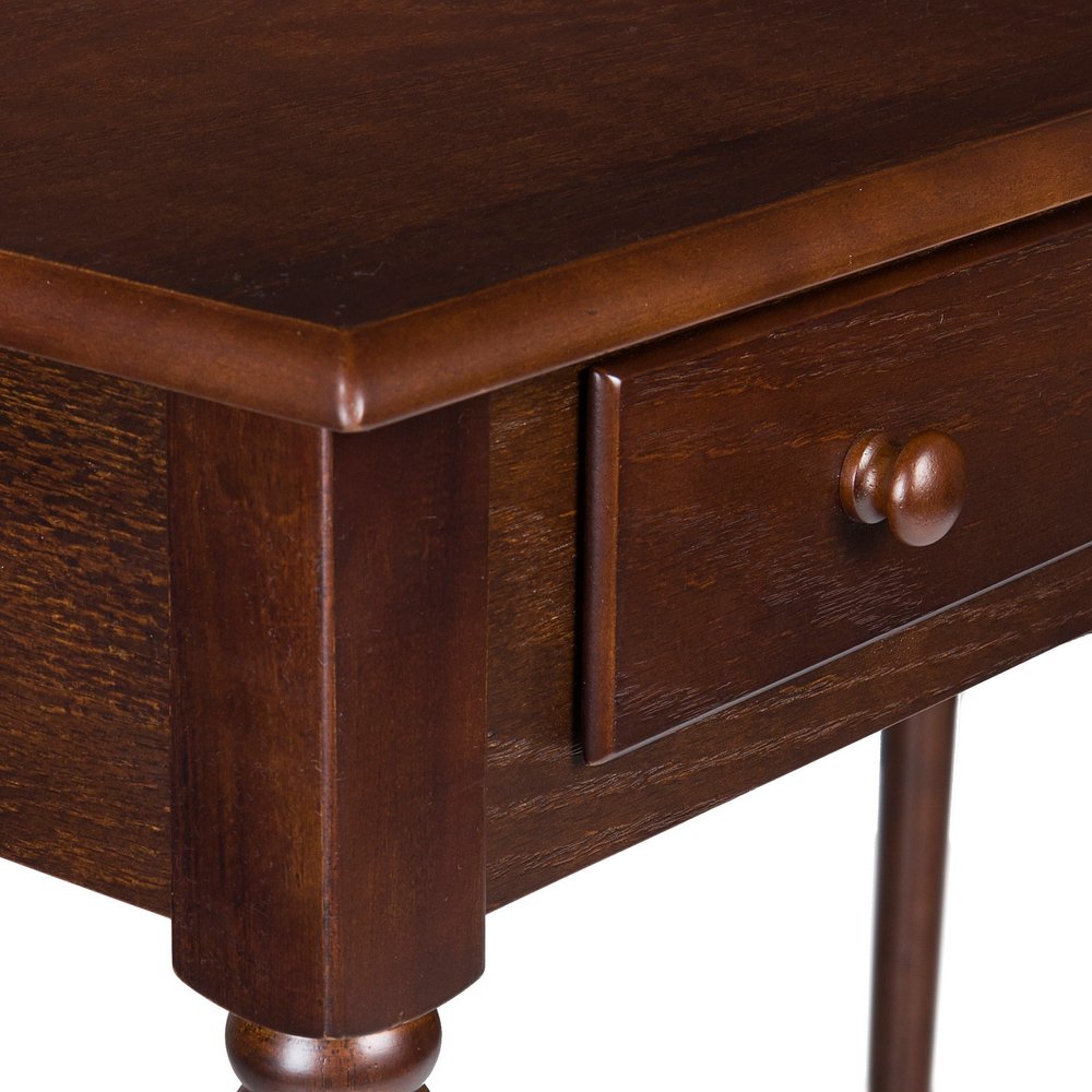 43" Brown Solid Wood Writing Desk With Two Drawers