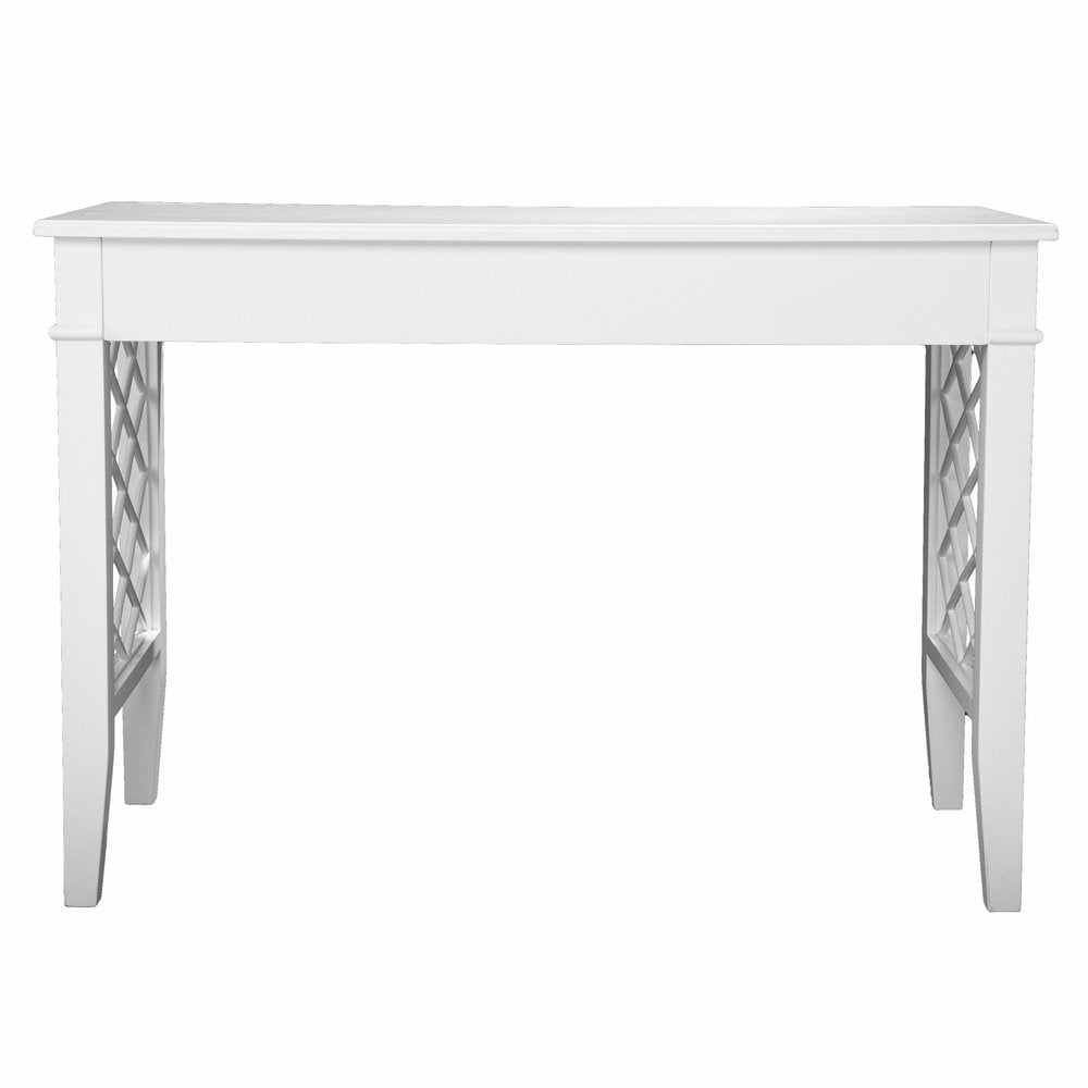 43" White Writing Desk With Two Drawers