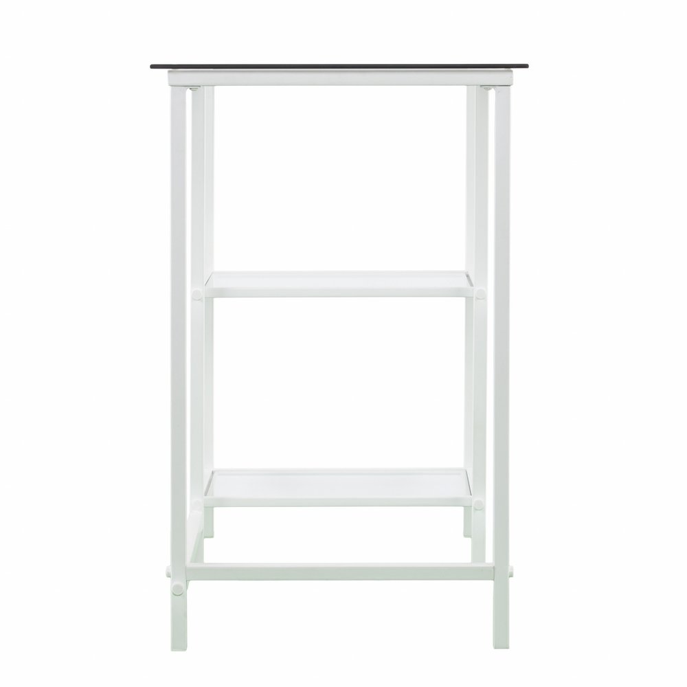 42" Clear and White Glass Writing Desk