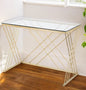 40" Clear and Gold Glass Writing Desk