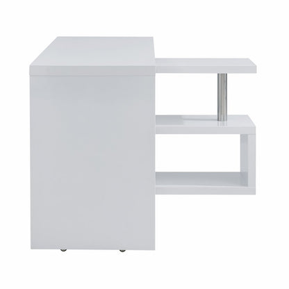 45" White Corner Writing Desk