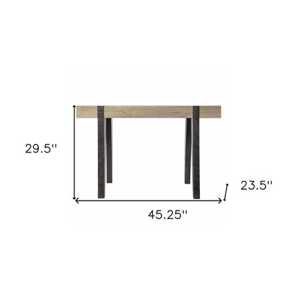 45" Natural and Dark Brown Writing Desk