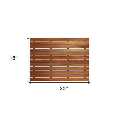 Alfombra de baño de teca premium de 25"