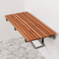 Banco de ducha de teca premium marrón de 28" para montaje en pared