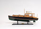 Barco pesquero Pilar Hemingway de 15" de madera maciza negra y verde, pintado a mano, modelo 1934
