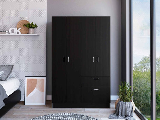Cómoda combinada de un cajón en blanco y negro de 67"