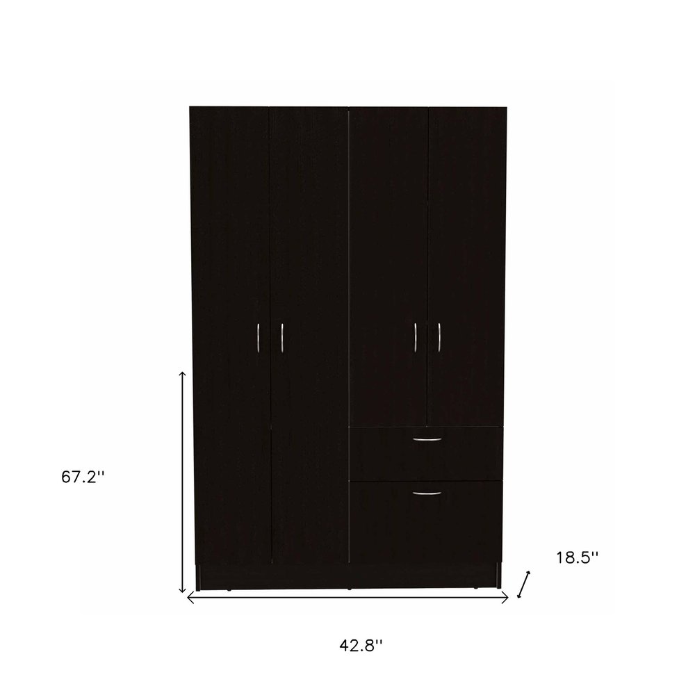 Cómoda combinada de un cajón en blanco y negro de 67"