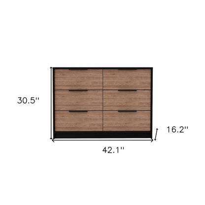 42" Brown and White Four Drawer Dresser