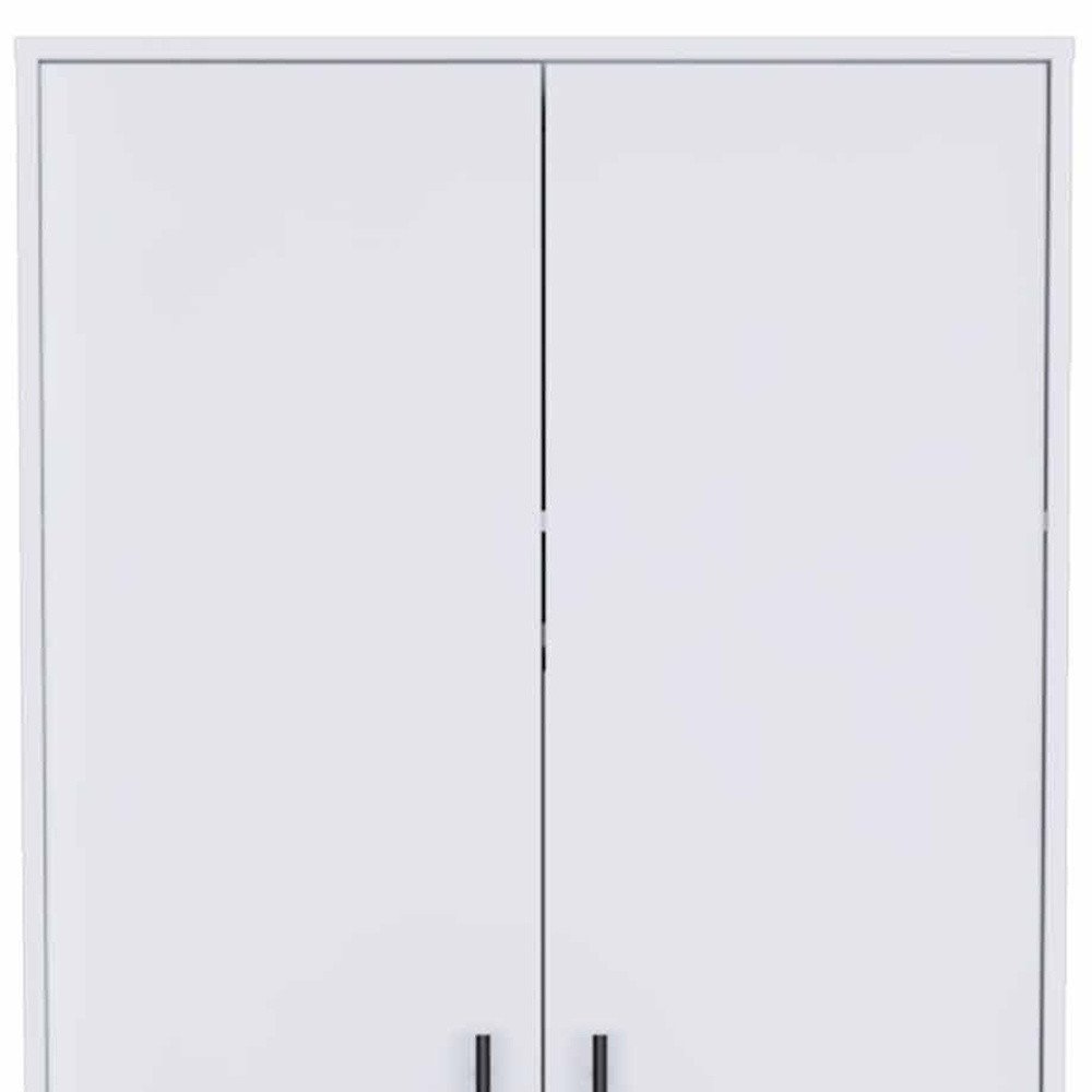 Cómoda de madera blanca de 71" con dos puertas y un cajón