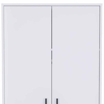 Cómoda de madera blanca de 71" con dos puertas y un cajón
