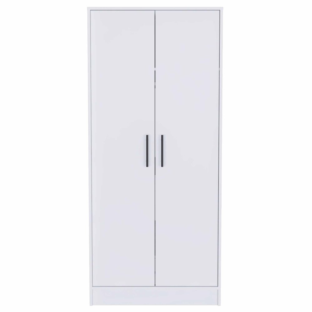 Cómoda de madera blanca de 71" con dos puertas y un cajón