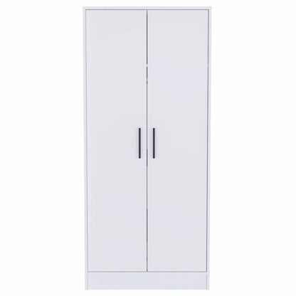 Cómoda de madera blanca de 71" con dos puertas y un cajón