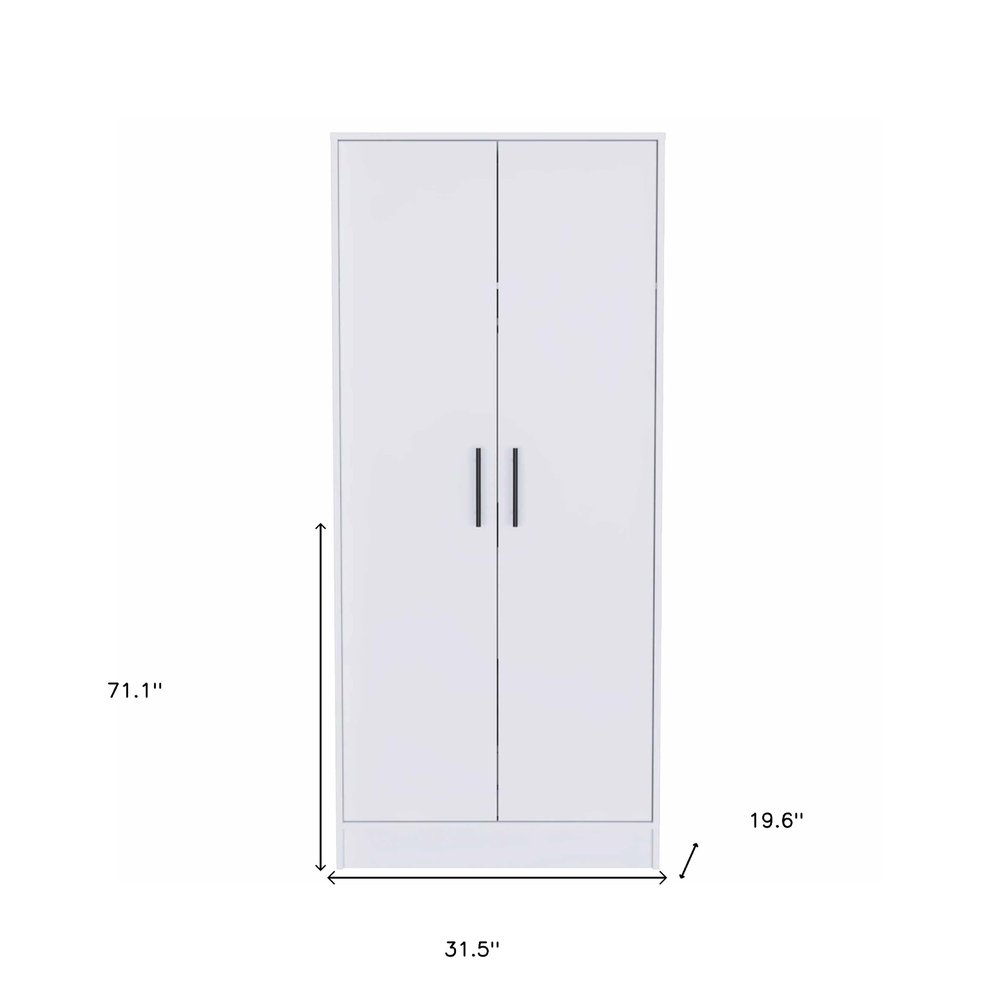 Cómoda de madera blanca de 71" con dos puertas y un cajón