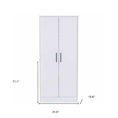Cómoda de madera blanca de 71" con dos puertas y un cajón
