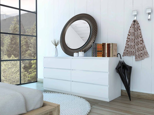 Cómoda doble blanca de seis cajones de 60"
