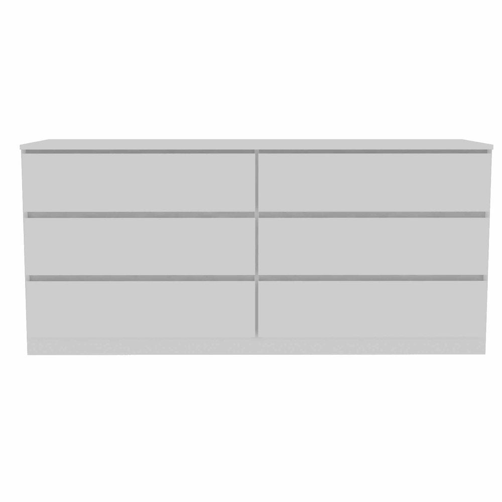 Cómoda doble blanca de seis cajones de 60"