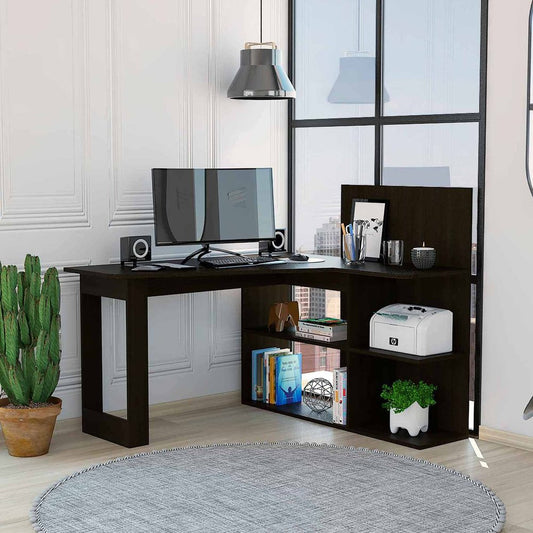 Escritorio de computadora en forma de L de 47" en color negro