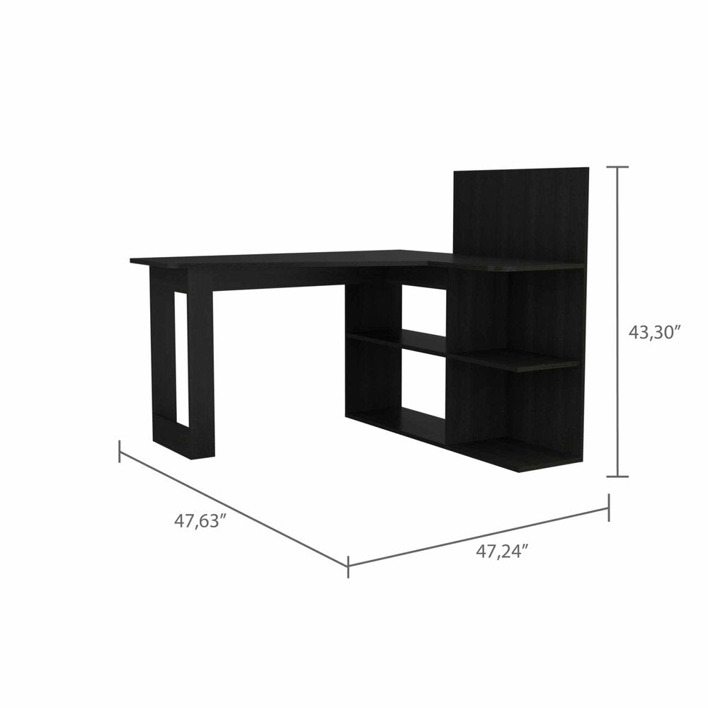 Escritorio de computadora en forma de L de 47" en color negro