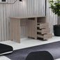 47" Light Gray and Brown Wood Computer Desk With Three Drawers