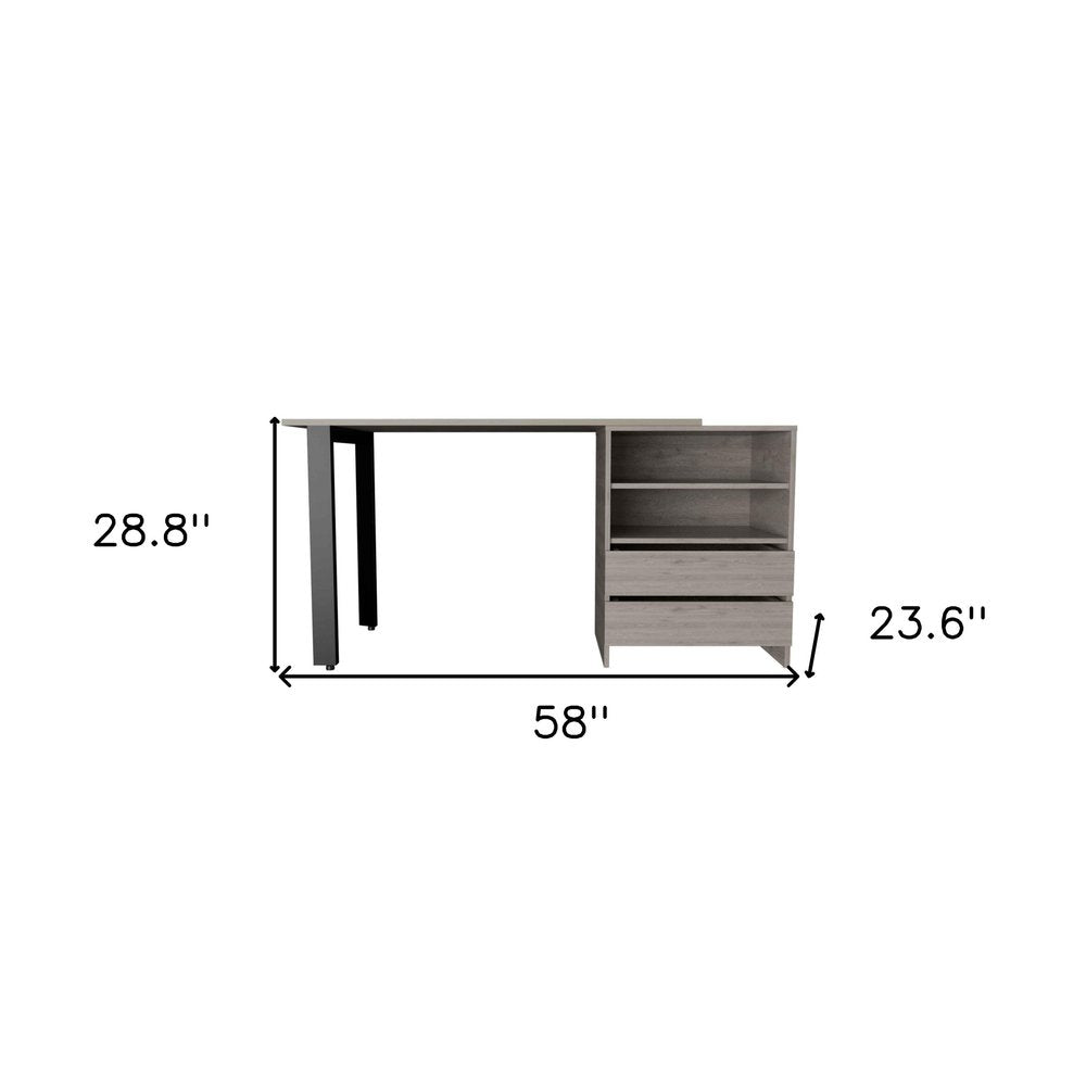 Escritorio para computadora gris claro de 58"
