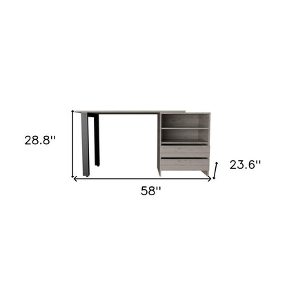 Escritorio para computadora gris claro de 58"
