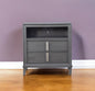 36" Gray Pine Poplar Solids With Mindy And Veneer Open Shelving TV Stand
