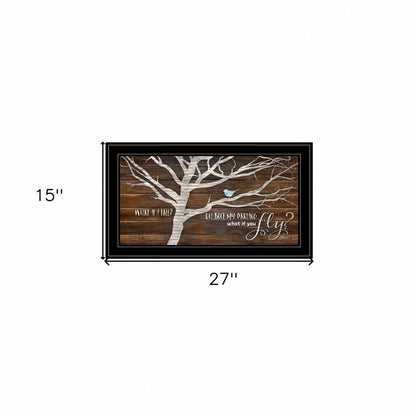 What if You Fly 2 Black Framed Print Wall Art
