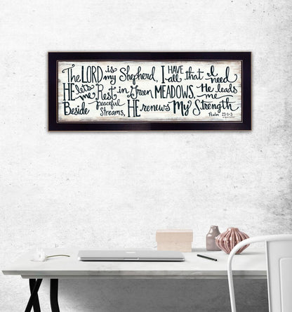 The Lord is My Shepherd 1 Black Framed Print Wall Art