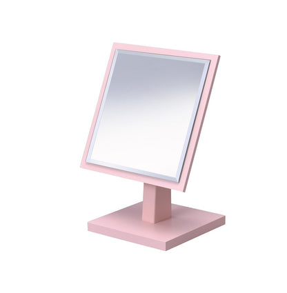 Espejo de sobremesa rectangular rosa para maquillaje y afeitado