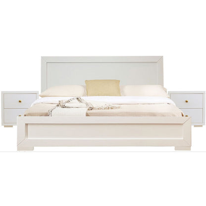 Moma Walnut Wood Platform Twin Bed With Nightstand