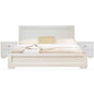 Moma Walnut Wood Platform Twin Bed With Nightstand