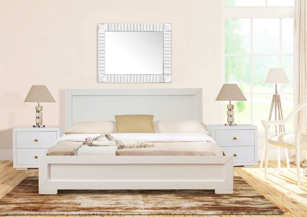 Moma Walnut Wood Platform Twin Bed With Nightstand