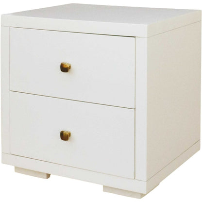 Moma Walnut Wood Platform Twin Bed With Nightstand