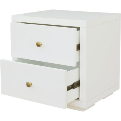 Moma Walnut Wood Platform Twin Bed With Nightstand