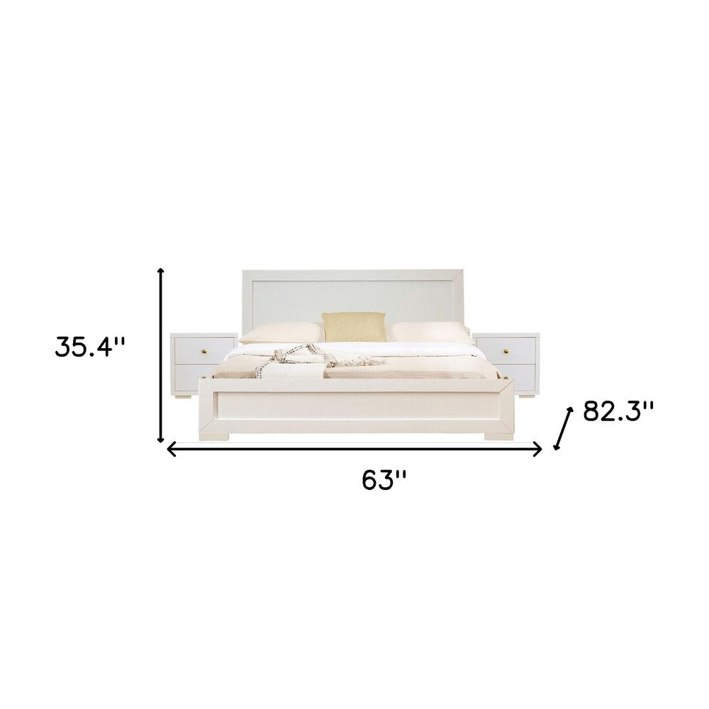 Moma Walnut Wood Platform Twin Bed With Nightstand