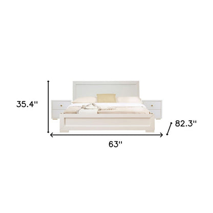 Moma Walnut Wood Platform Twin Bed With Nightstand