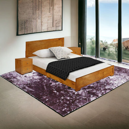 Moma Walnut Wood Platform Twin Bed With Nightstand