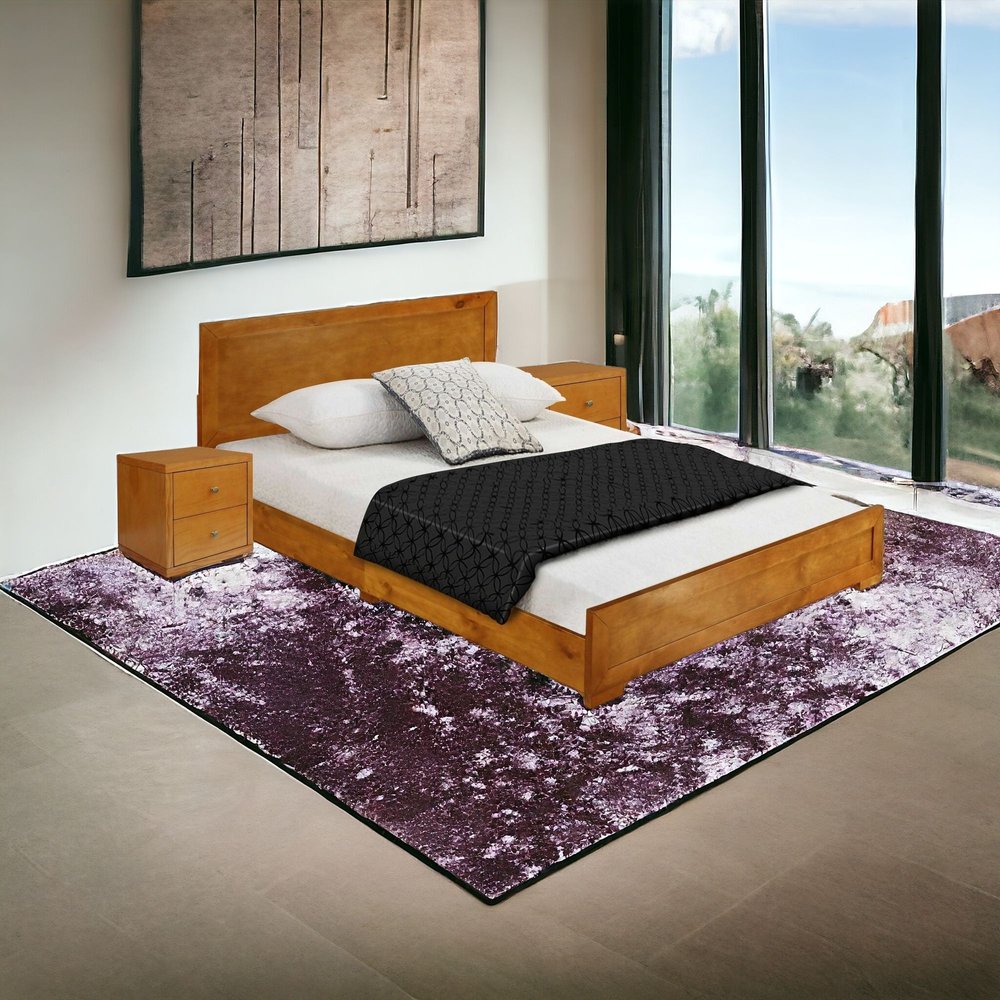 Moma Walnut Wood Platform Twin Bed With Nightstand