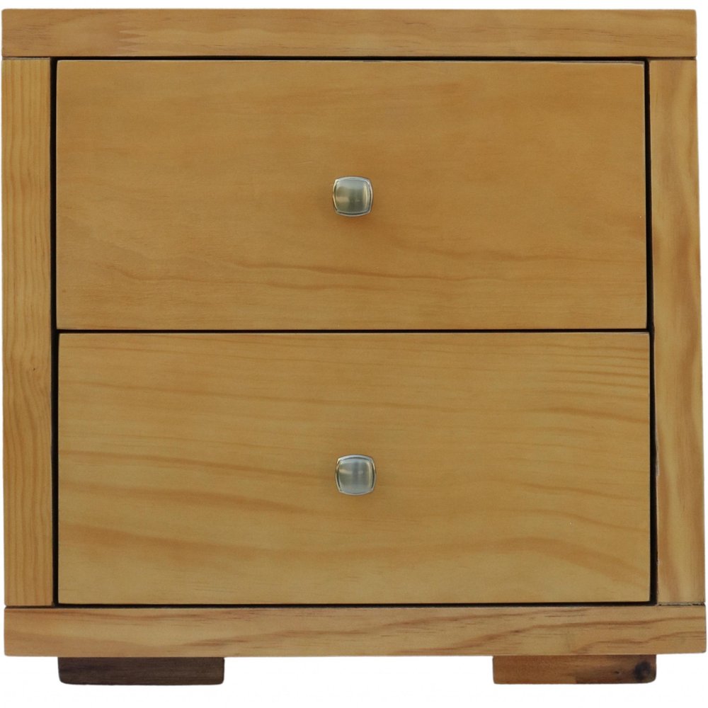 Moma Walnut Wood Platform Twin Bed With Nightstand