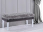 42" Gray and Clear Faux Fur Upholstered Storage Bench with Flip Top