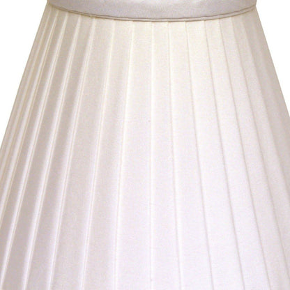 Juego de 6 pantallas de seda para lámpara de araña con pliegues inclinados, color blanco, de 4"