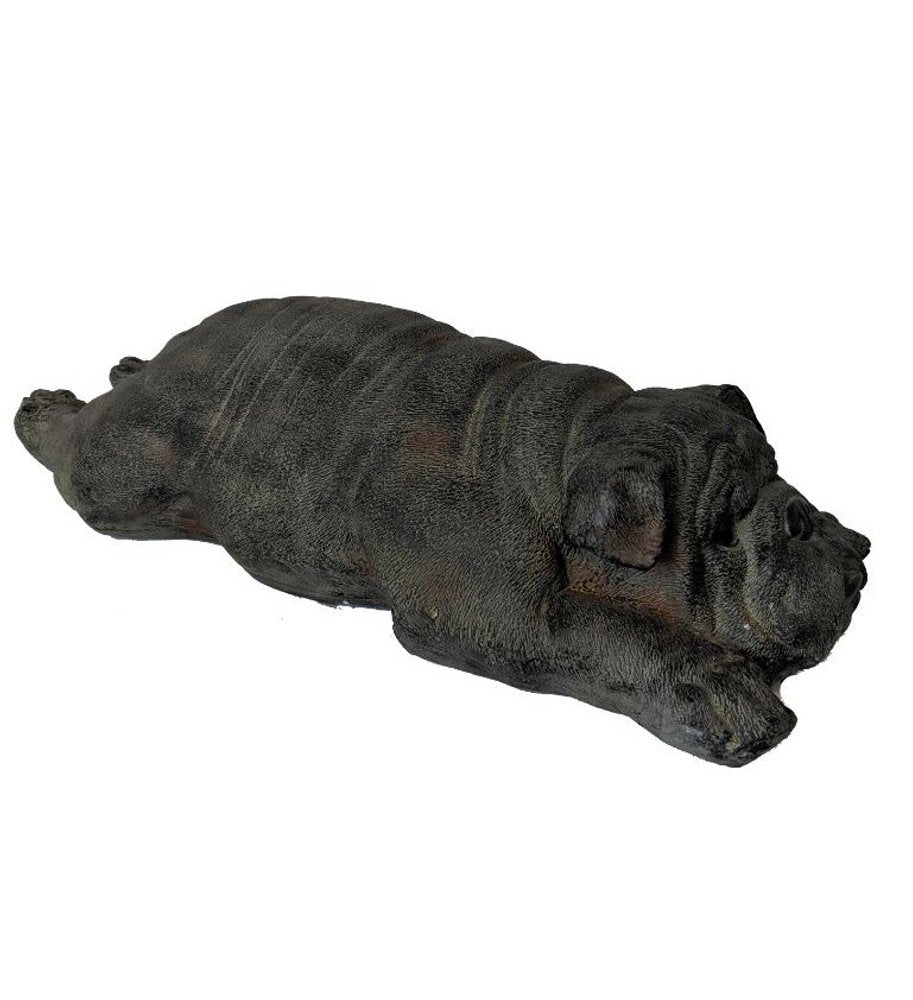 Estatua de Bulldog Dormido para Interiores y Exteriores de 24"