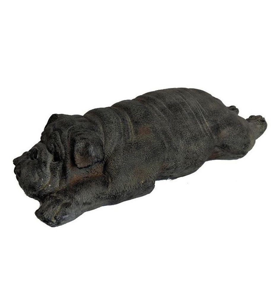 Estatua de Bulldog Dormido para Interiores y Exteriores de 24"
