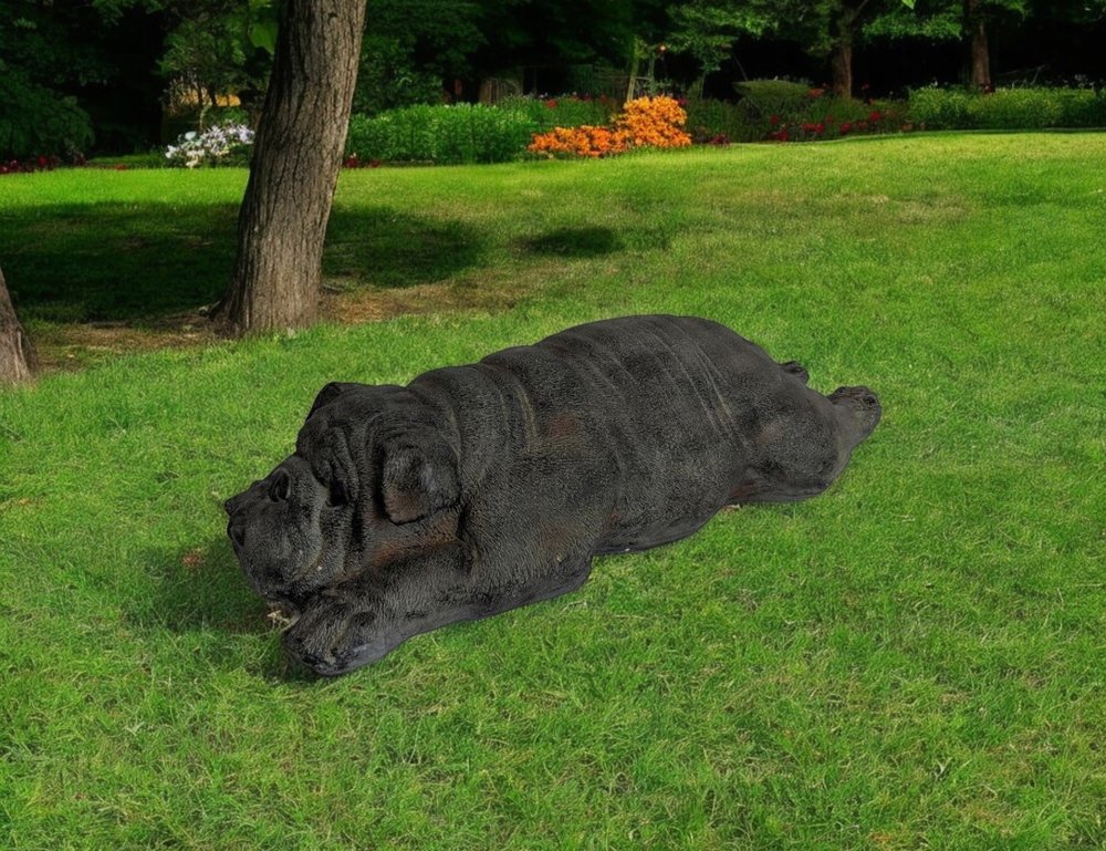 Estatua de Bulldog Dormido para Interiores y Exteriores de 24"