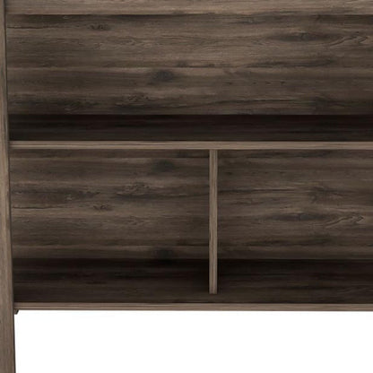 Isla de cocina de 41" en marrón oscuro y marrón con almacenamiento